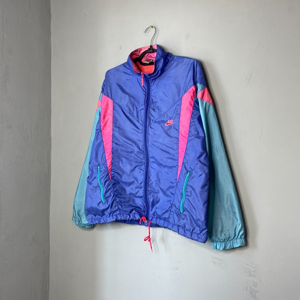 Nike Vintage Late 80's Men's Colorful Nylon FullZip Track Nike Vintage Late 80's Men's Colorful Nylon FullZip Track