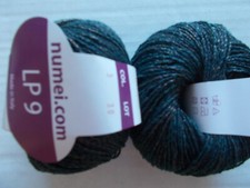 Numei LP 9 fashion twist yarn, Blue Teal Copper, lot of 2 159 yds each