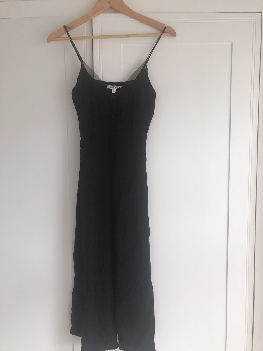 Other Stories Black V-neck Asymmetric Slip Dress Size 34 EU