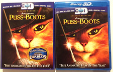 PUSS IN BOOTS 3-D Blu-Ray Combo Pack 3 Disc 2011 DREAMWORKS PG NM