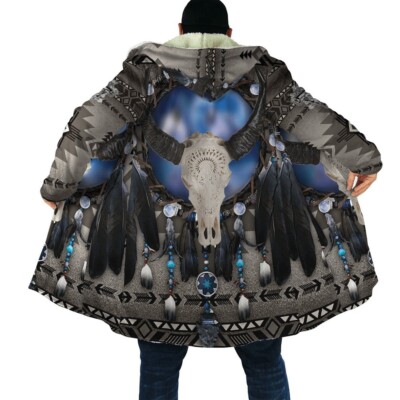 Mystical Sleep Native American 3D All Over Printed Hooded Cloak Coat