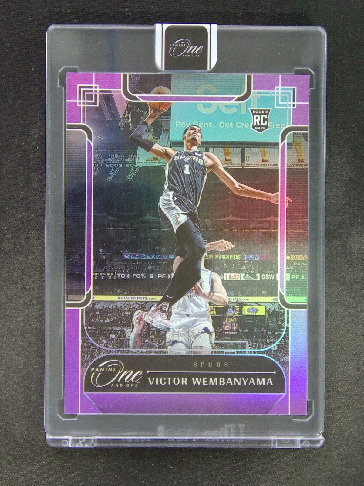 2023-24 Panini One And One Victor Wembanyama #122 RC Rookie Purple 1/25 JSY# 1/1