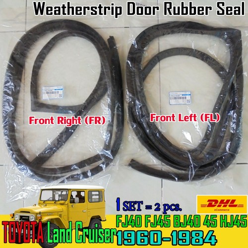 Pair Toyota Land Cruiser FJ40 FJ45 BJ40 Weatherstrip Front Door Rubber Seal - Foto 11