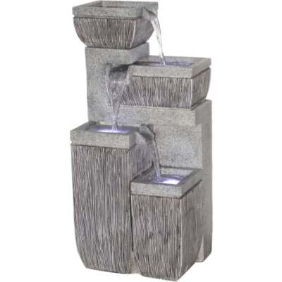 Dobar Gartenbrunnen mit 4 Stufen eckig