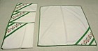 4 Vintage Cloth Christmas Napkins Holly Poinsettia 19" x 19"