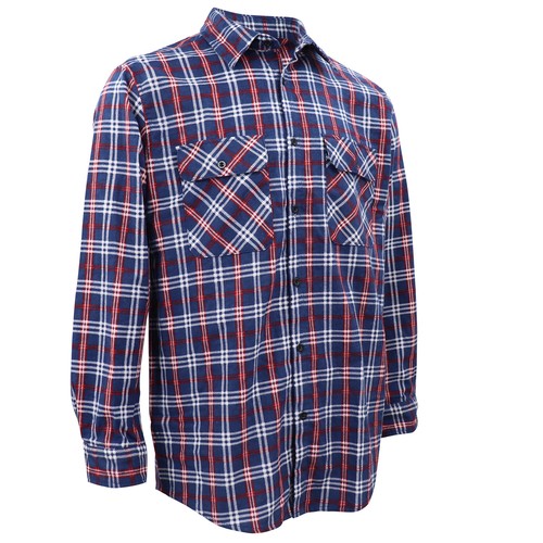 Men's 100% Cotton Flannelette Shirt Long Sleeve Plaid Check Flannel w Pockets - Picture 55 of 86