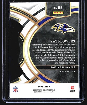 2023 Panini Select Zay Flowers Red Yellow Die-Cut Rc #157 | eBay