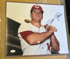 Pete Rose “HIT KING” JSA Cincinnati Reds Autographed 11x14 PHOTO Authentic coa