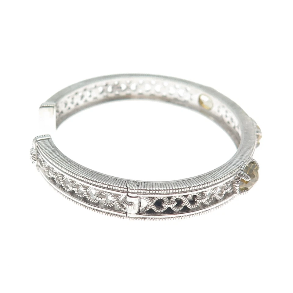 Brazalete JUDITH RIPKA 925 Plata de Ley Citrino Real Ornado 6.5" Foto 4 de 4