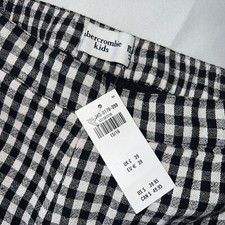 Abercrombie Kids Girls Pull On Crop Black Checker Lined Pants Size 15/16