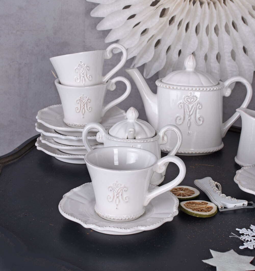 15 pièces VAISSELLE SERVICE À TABLE KIT CAFÉ SERVICE COMBINÉ PORCELAINE