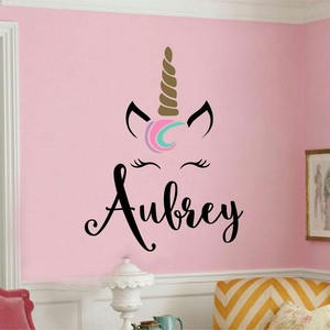 Details About Unicorn Monogram Home Decor Wall Sticker Girls Bedroom Decoration Wall Decal