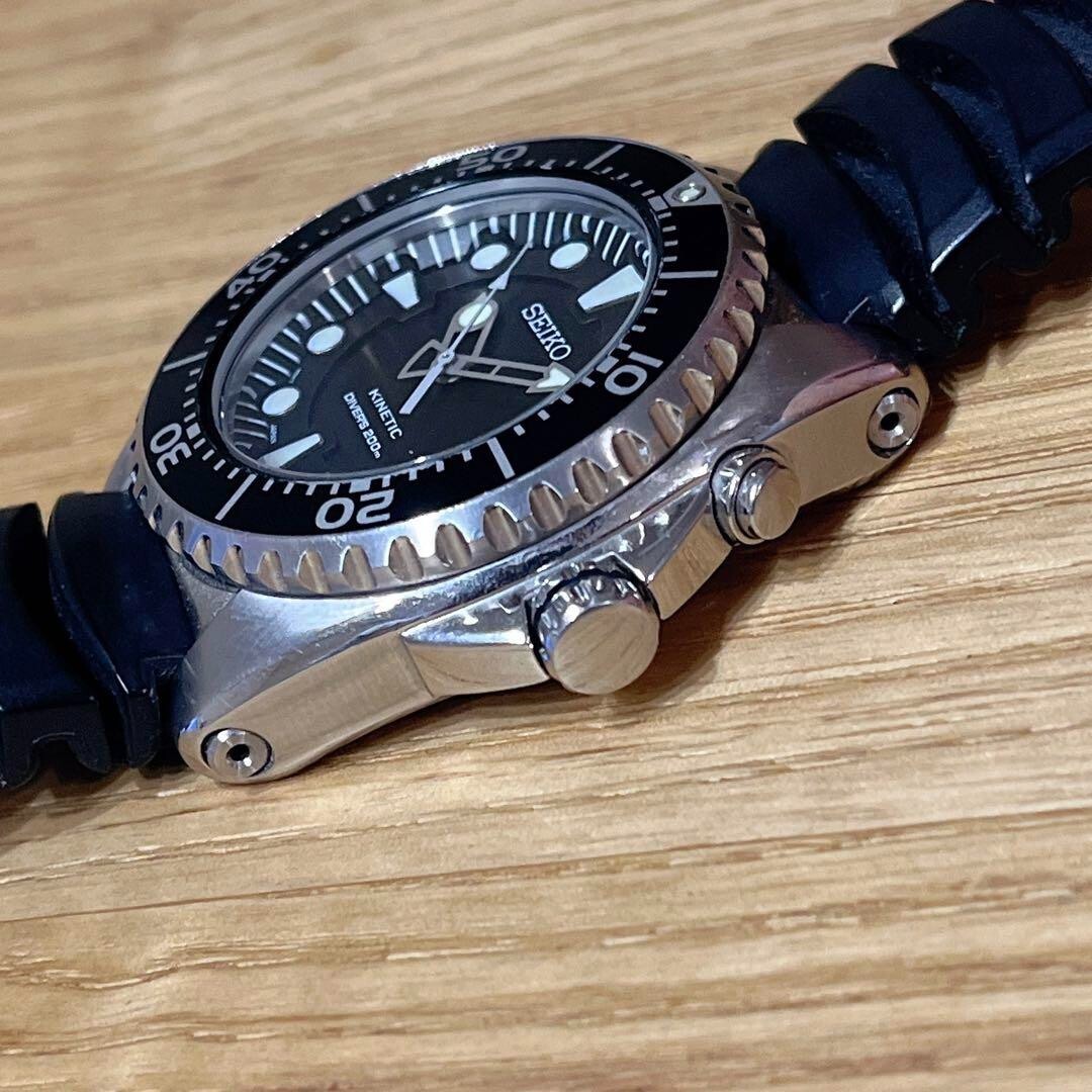 Seiko Kinetic Diver 200m 5M62-0BL0 Men's Watch Black Dial