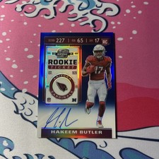 HAKEEM BUTLER /75 2019 Panini Contenders Optic ROOKIE TICKET ON CARD AUTO BLUE. rookie card picture
