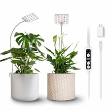  Grow Light, 2 Lights Waterproof Grow 2 Stands 14-in Tall, 2 Stands 1 Plug