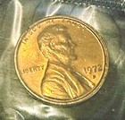 1972 - D Lincoln Penny "LI" in Liberty  Error Weak Strike from mint set cello — photo 1