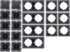 MILOS Steckdosen Schalter Komplettset 230V Steckdose Schalter UP Rahmen 20 Teile