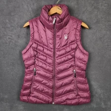 Spyder Geared Synthetic Down Vest Womens Small Amaranth Quilted Full Zip