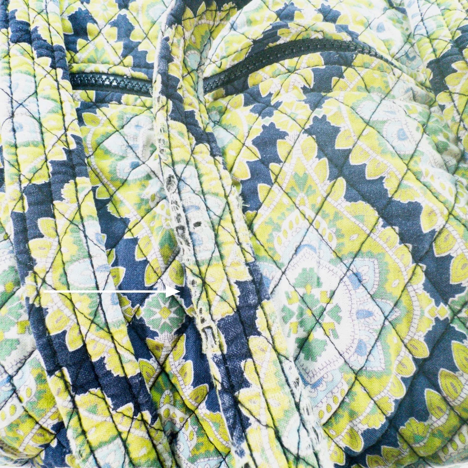 Bolsa de viagem Vera Bradley Grand Traveler azul marinho verde acolchoada - Imagem 3 de 4