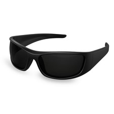 Super Dark Lens Black Polarized Sunglasses  Wrap Around Sport Sunglasses Unisex