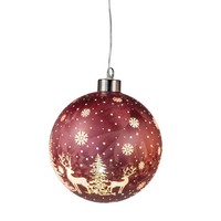 LED HäNgedeko Kugel Winterzeit Wildberry Rot ⌀ 12Cm Aus Glas Mit Timer Formano