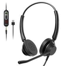 Wired Headset with Mic for PC, USB Headset with Noise Canceling Mic in-line...