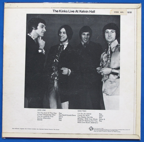 The KINKS 'LIVE AT THE KELVIN HALL' RARE 1968 1st Press 'MONO' UK LP - Picture 2 of 12