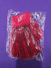 Harlequin Childrens Red Magic Gloves With Black Bobbles One Size For Horse Ridin