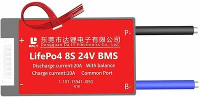 Lifepo4 BMS PCB 8S 24V 20A Daly symmetrisches wasserdichtes Batteriemanagementsystem UK