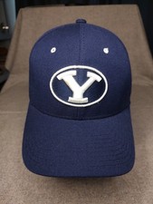 BYU Brigham Young Cougars Zephyr Fitted Cap Hat Sz 7 5/8 Blue Embroidered