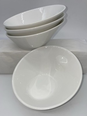 Set Of 4 Angled Basic White Maxwell Williams Porcelain Salad Dessert Bowls EUC
