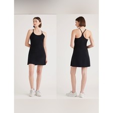 Quince Ultraform Active Dress Black Built In Shorts Stretch M