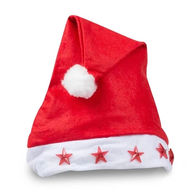 FSH 12x Weihnachtsmütze Rot/Weiß Einheitsgröße Erwachsene Kinder Weihnachtsfeier