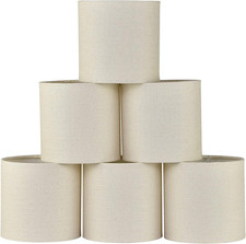 MEMO Clip-on Chandelier Fabric Lamp Shades,Set of 6,Small Drum,5.2" 5.2" H5.2",L