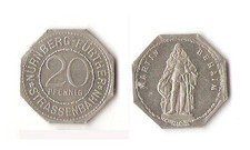 Germany Nuremberg 20 pfennig Notgeld Martin Behaim