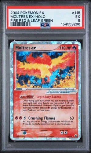 Pokemon PSA 5 2004 EX FireRed & LeafGreen Moltres ex 115/112 Holo Secret
