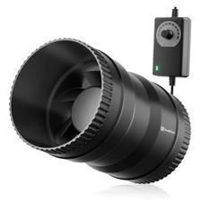 Inline Booster Duct Fan with Speed Controller - 130 CFM Airflow with 6W 4 Inch
