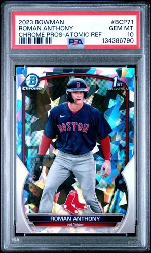 2023 Bowman Chrome Roman Anthony 1st Atomic Refractor #BCP-71 PSA 10 Gem Mint