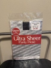 Ultra Sheer Pantyhose 100 Nylon Stocking Queen Size Black