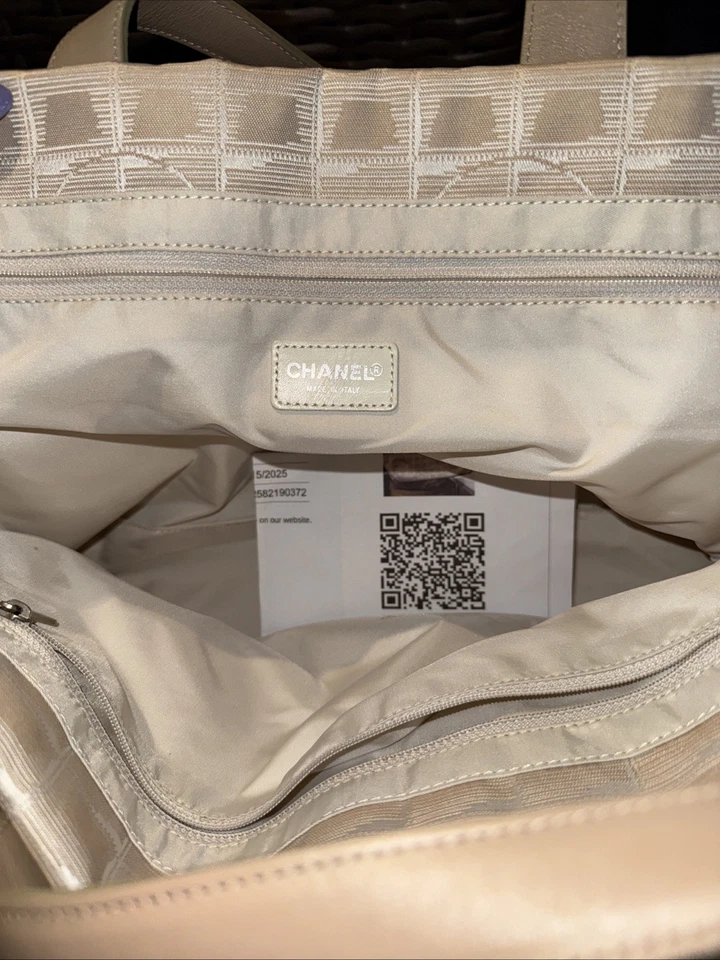 Chanel Hand Bag Metallic Canvas Large CC tote - Image 3 of 4