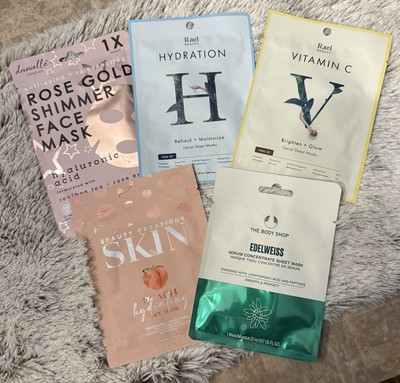 Face Masks Skin Care, Lot Of 5, Including Rael Beauty & The Body Shop