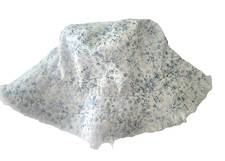 MUDD Bucket Hat Women's White Light Blue Fringe 2026 Retro NEW