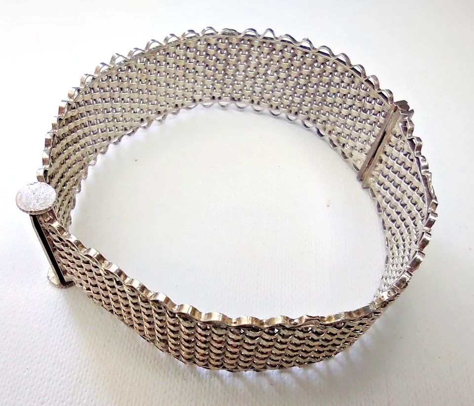 Bracciale rame e argento x Donna modello Schiava maglie intrecciate Grecia 1980 - Immagine 3 di 4