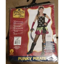 NEW Pirates of the Seven Seas Girls Punky Pirate Halloween Costume, M 8/10