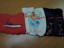 LOT 3-TOMMY BAHAMA 100% SILK EMBROIDERED SIP HAPPENS OFF THE DEEP END SHIRTS XXL