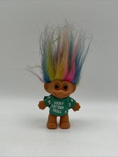 Vintage Russ Troll Doll Lucky Lottery Charm Lotto Rainbow Hair Figurine OFFICIAL