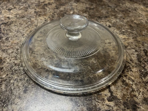 Pyrex G5C Round Replacement Glass Lid G-5-C  Clear & Ribbed J-1