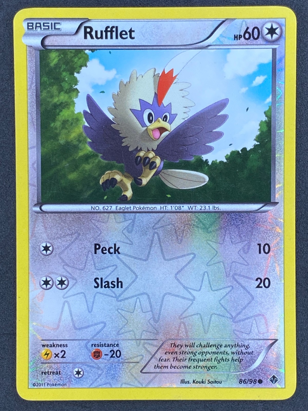Pokémon Rufflet Reverse Holo 86/98 EPO Emerging Powers LP