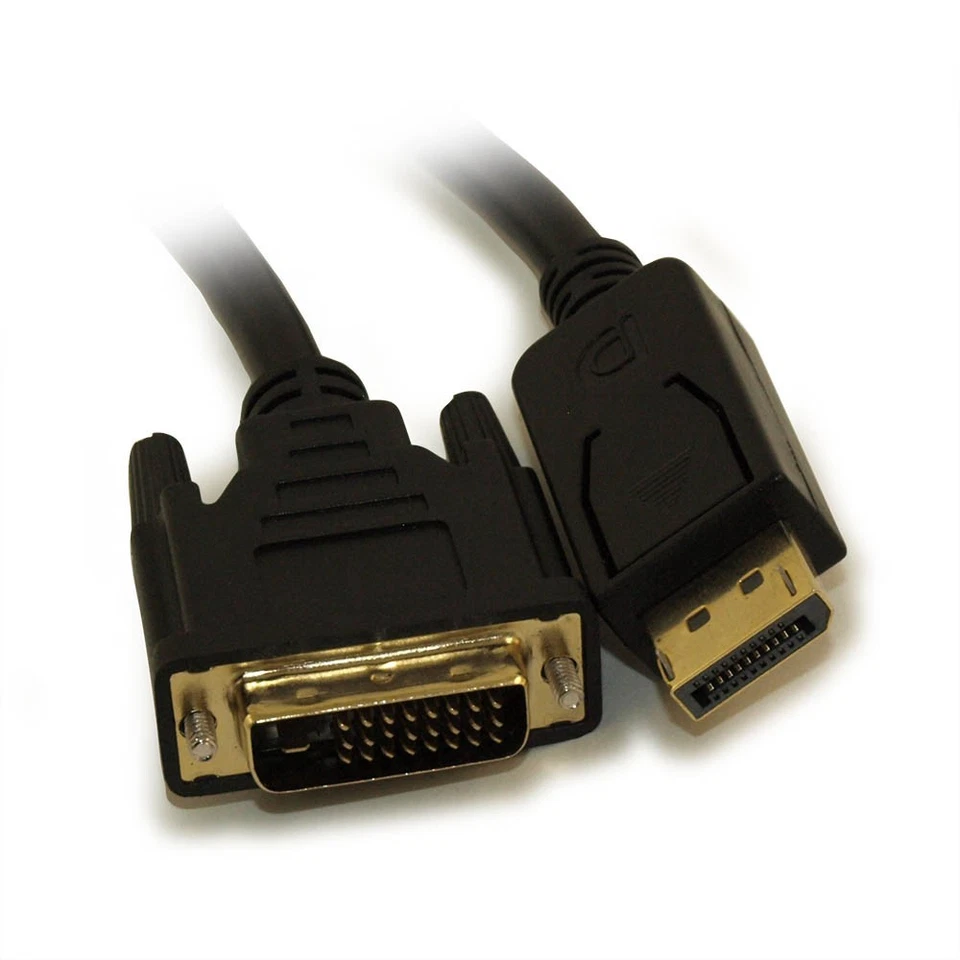 10ft DisplayPort to DVI Cable 30AWG Gold Plated  Black - Image 2 of 3