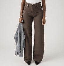 Levi's Ribcage Wide-leg Linen Women's Pants, Hot Fudge - Brown